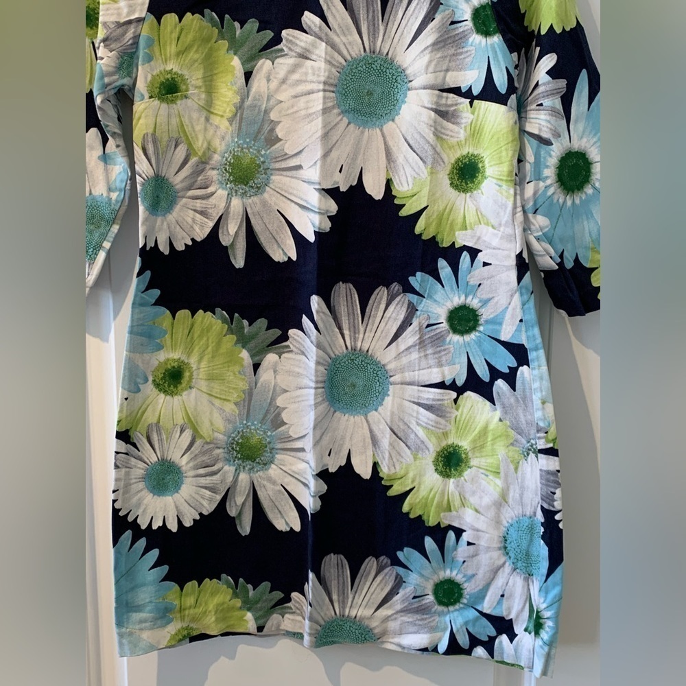 Rinascimento Dress Sz Small Floral Flowers Blue Green Italy 3/4 Sleeves bold - Picture 3 of 16